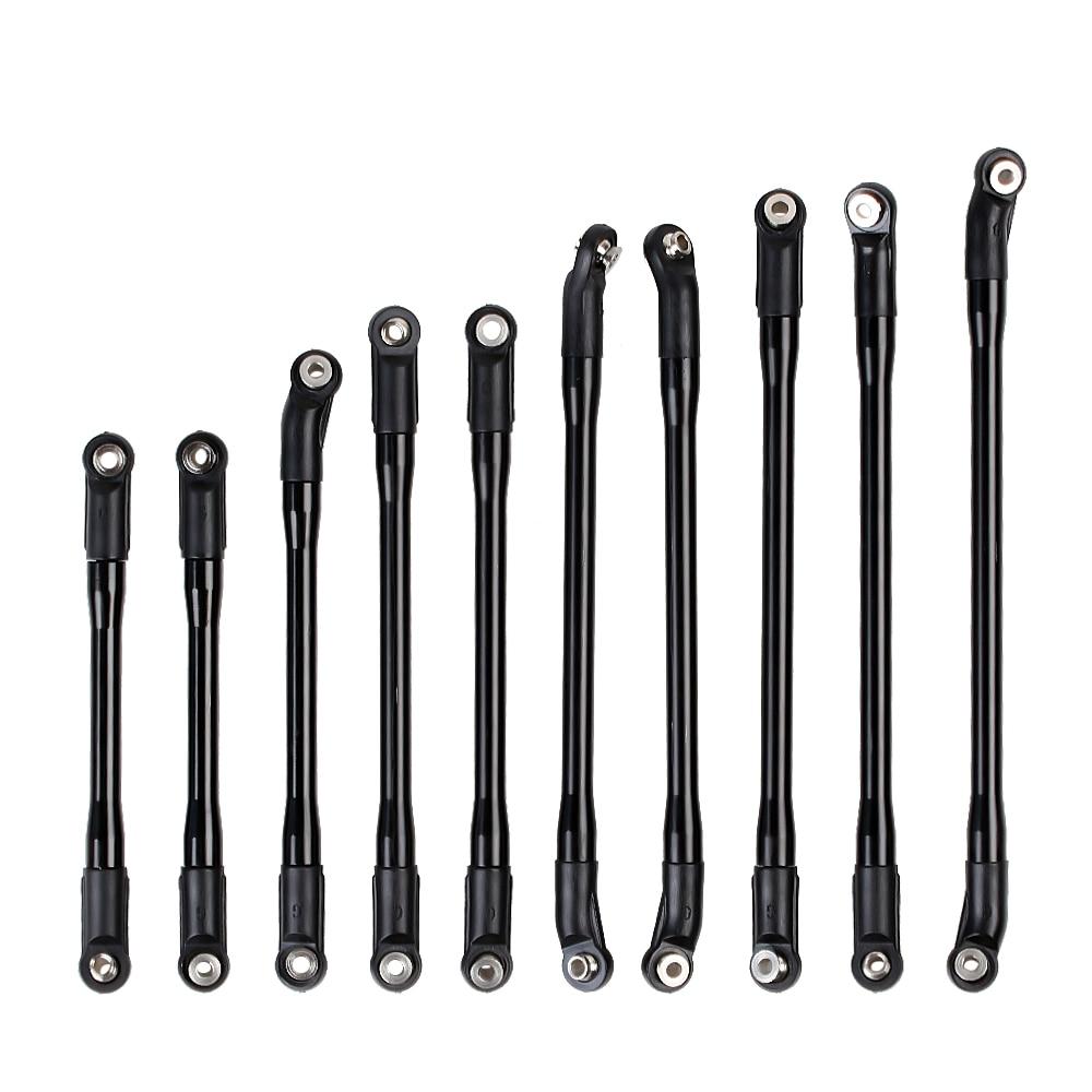INJORA 10Pcs/Set 313mm Aluminum Links Set Plastic Rod Ends for Axial SCX10 II 90046 12 INJORA 10Pcs/Set 313mm Aluminum Links Set Plastic Rod Ends for Axial SCX10 II 90046