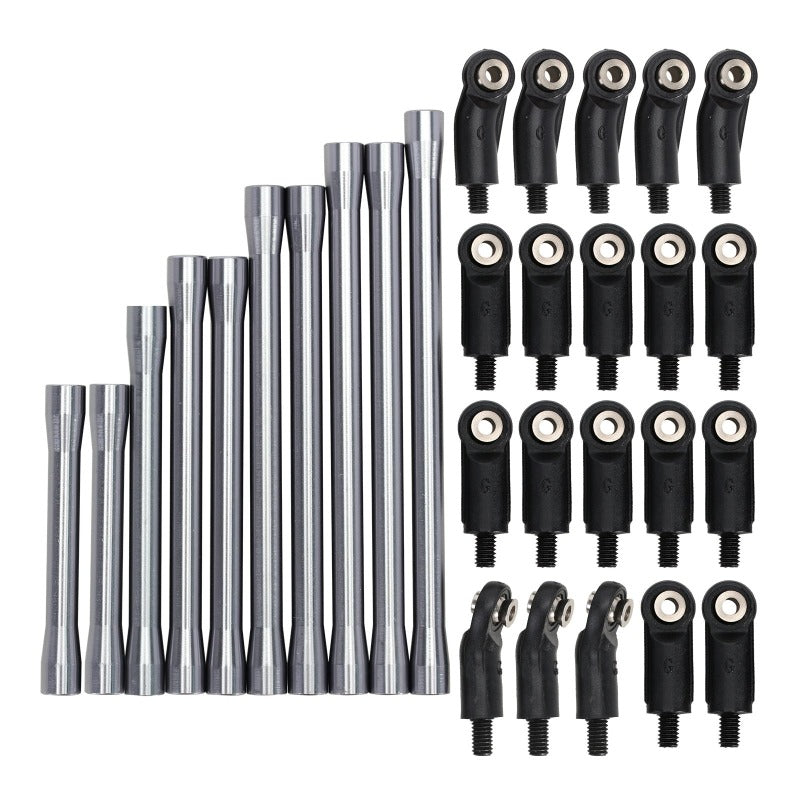 INJORA 10Pcs/Set 313mm Aluminum Links Set Plastic Rod Ends for Axial SCX10 II 90046 5 INJORA 10Pcs/Set 313mm Aluminum Links Set Plastic Rod Ends for Axial SCX10 II 90046