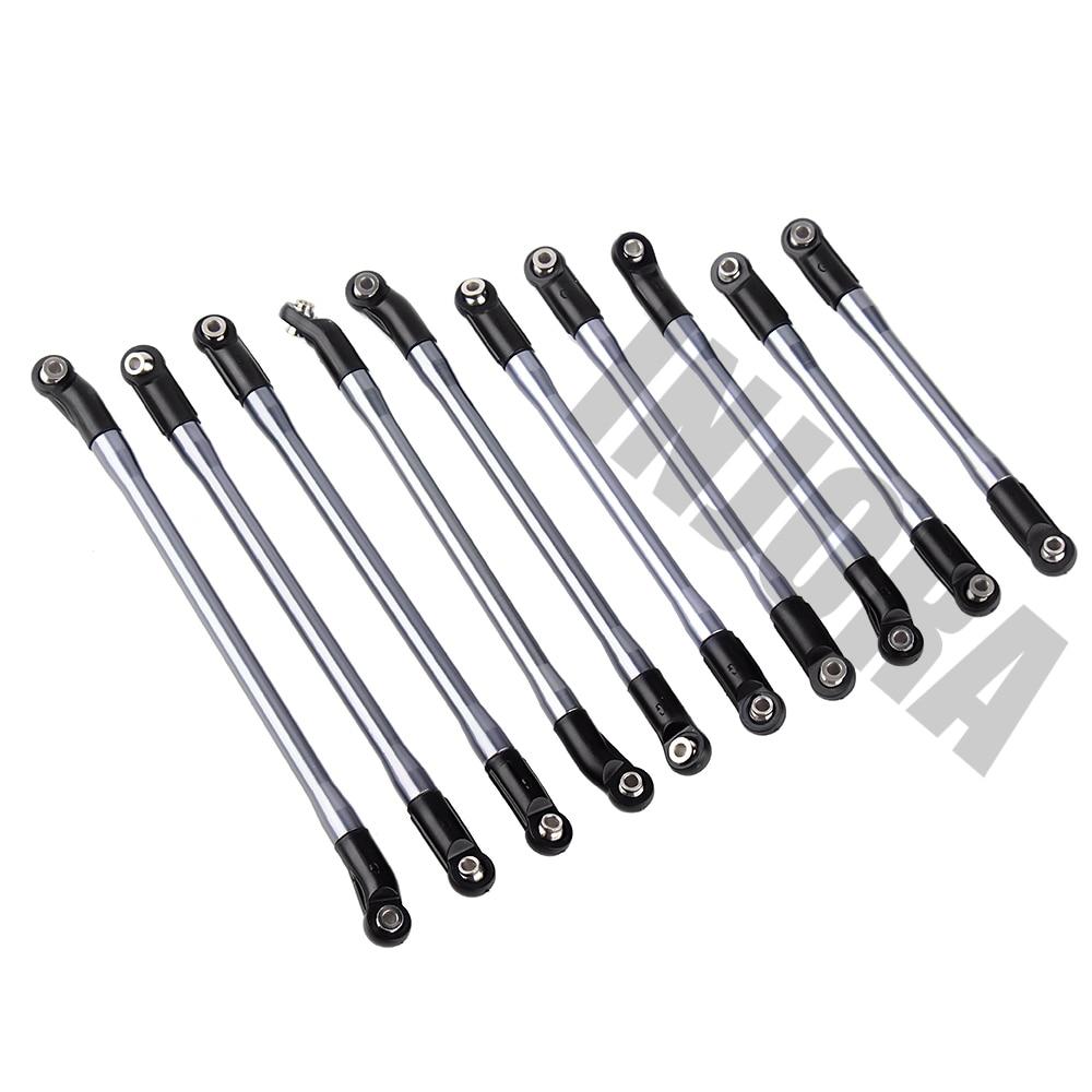 INJORA 10Pcs/Set 313mm Aluminum Links Set Plastic Rod Ends for Axial SCX10 II 90046 6 INJORA 10Pcs/Set 313mm Aluminum Links Set Plastic Rod Ends for Axial SCX10 II 90046