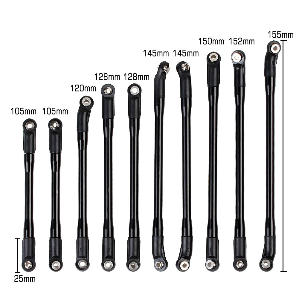 INJORA 10Pcs/Set 313mm Aluminum Links Set Plastic Rod Ends for Axial SCX10 II 90046 10 INJORA 10Pcs/Set 313mm Aluminum Links Set Plastic Rod Ends for Axial SCX10 II 90046