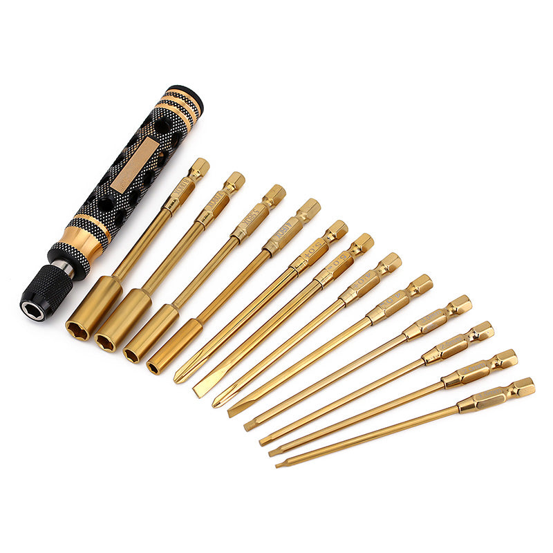 INJORA 12-in-1 Hex, Nut Driver, Phillips, Slotted Screwdriver Quick Change RC Tool Kit for 1/10 1/8 RC 14 INJORA 12-in-1 Hex, Nut Driver, Phillips, Slotted Screwdriver Quick Change RC Tool Kit for 1/10 1/8 RC