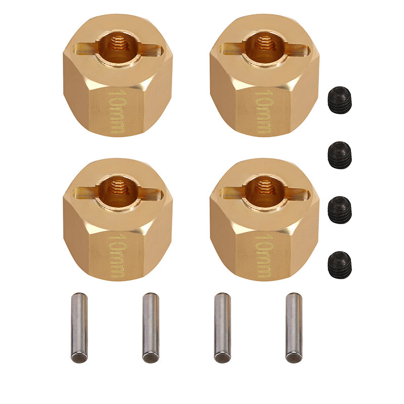 INJORA 12mm Brass Wheel Hex Hub Extenders for 1/10 RC Crawlers 15 4pcs Brass 10mm