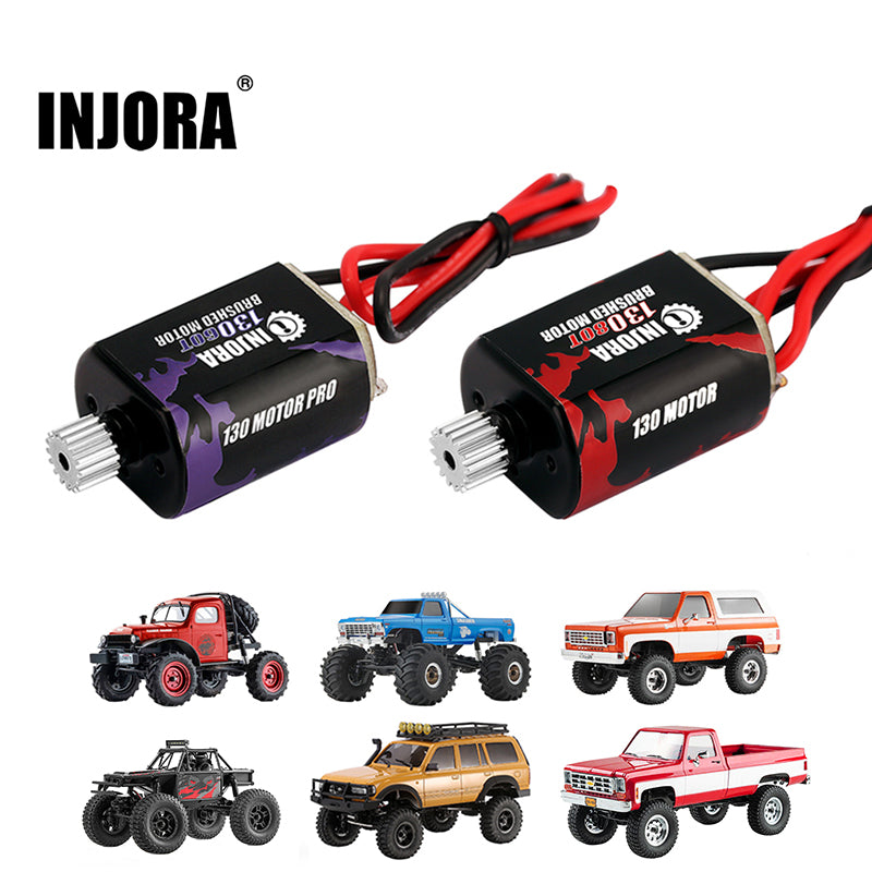 INJORA 130 Brushed Motor 60T 80T with Stainless Steel Pinion for FMS FCX24 FCX18 (INM12)