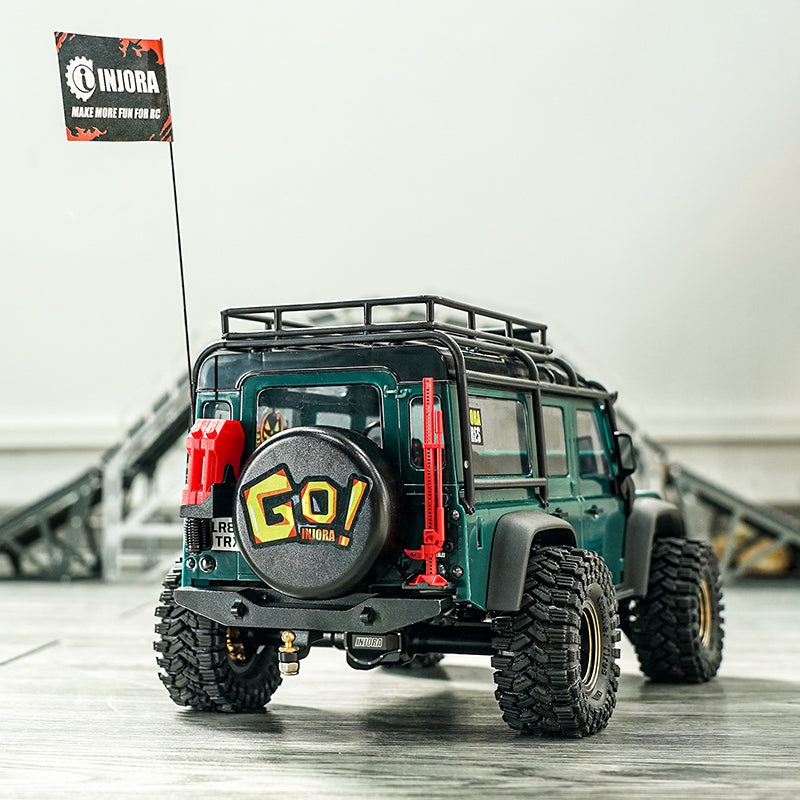 INJORA 15cm Metal Antenna with Flags for 1/18 1/24 TRX4M SCX24 FCX24 15 INJORA 15cm Metal Antenna with Flags for 1/18 1/24 TRX4M SCX24 FCX24