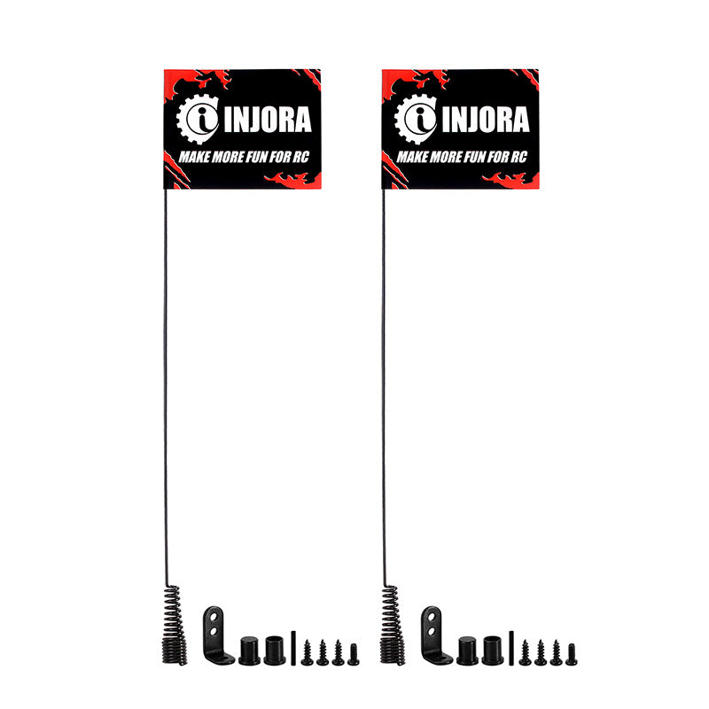 INJORA 15cm Metal Antenna with Flags for 1/18 1/24 TRX4M SCX24 FCX24 16 INJORA 15cm Metal Antenna with Flags for 1/18 1/24 TRX4M SCX24 FCX24