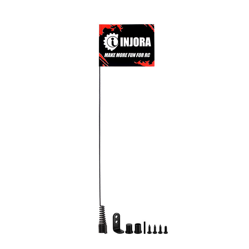 INJORA 15cm Metal Antenna with Flags for 1/18 1/24 TRX4M SCX24 FCX24 3 INJORA 15cm Metal Antenna with Flags for 1/18 1/24 TRX4M SCX24 FCX24