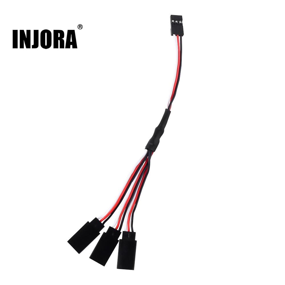INJORA 1PCS 15/30/40cm 1 to 3 RC Servo Extension Wire Cable for Futaba JR Male to Female RC Model