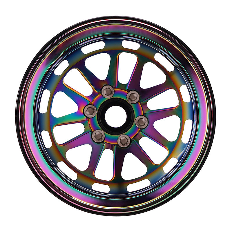 INJORA 2.2" 205g/pcs Rainbow Aluminum Wheels with Brass Rings for 1/10 RC Crawler 6 INJORA 2.2" 205g/pcs Rainbow Aluminum Wheels with Brass Rings for 1/10 RC Crawler