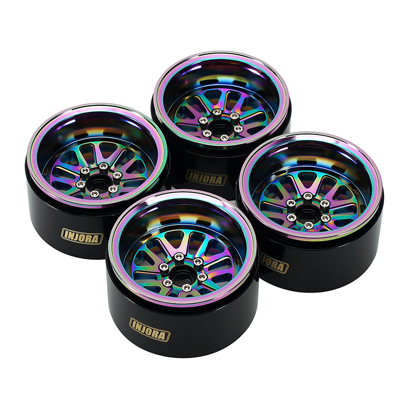 INJORA 2.2" 205g/pcs Rainbow Aluminum Wheels with Brass Rings for 1/10 RC Crawler 9 INJORA 2.2" 205g/pcs Rainbow Aluminum Wheels with Brass Rings for 1/10 RC Crawler