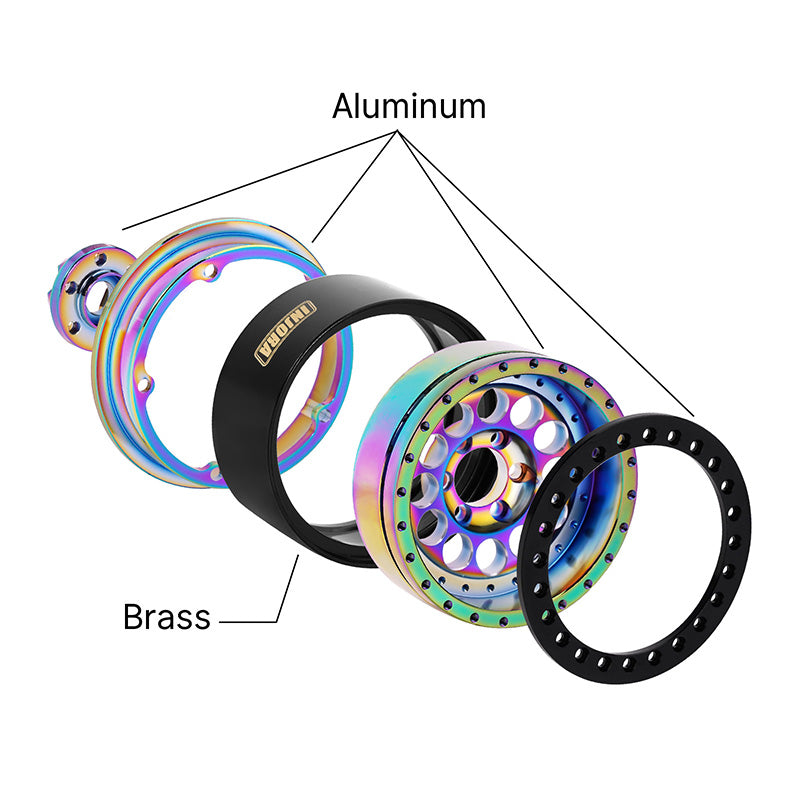 INJORA 2.2" Super Heavy 224g/pcs Brass & Aluminum Deep Dish Wheels for 1/10 RC Crawler (W2257) 4 INJORA 2.2" Super Heavy 224g/pcs Brass & Aluminum Deep Dish Wheels for 1/10 RC Crawler (W2257)
