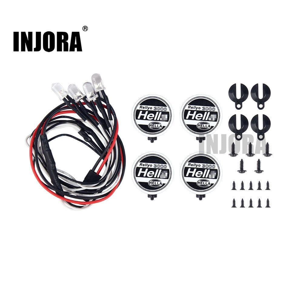 INJORA 2/4PCS Round LED Light Covers for 1/10 RC Car