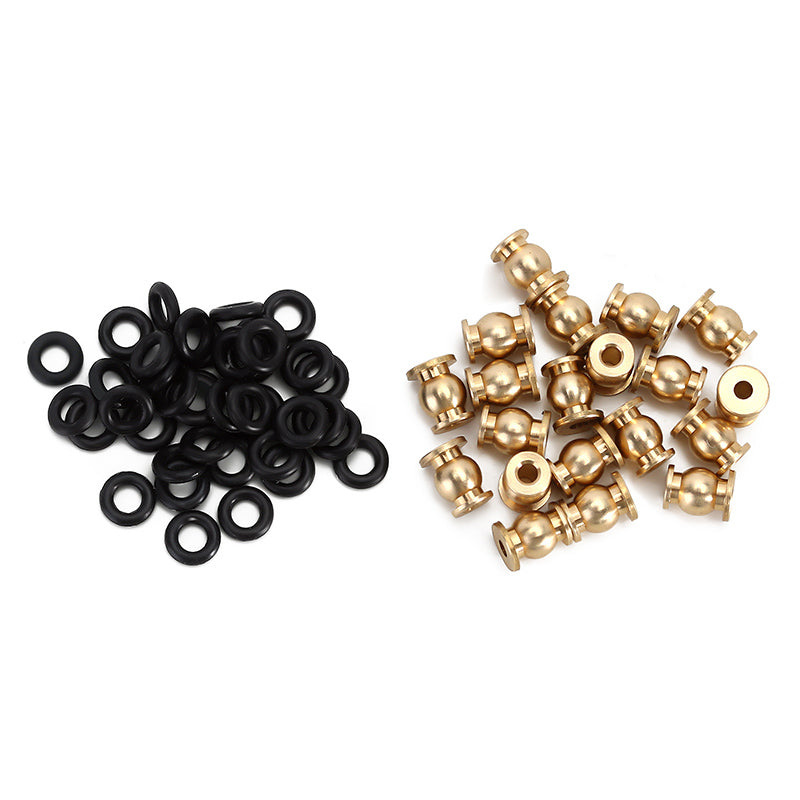 INJORA 20PCS Aluminum / Brass Joint Balls Pivot Balls with O-rings for INJORA SCX24 Shock Links 9 INJORA 20PCS Aluminum / Brass Joint Balls Pivot Balls with O-rings for INJORA SCX24 Shock Links