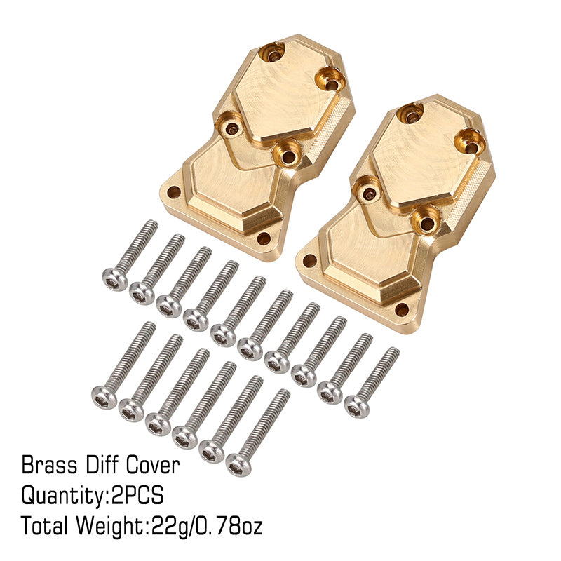 INJORA 2pcs 10g/pcs Heavy Front Rear Brass Diff Covers for Axial SCX24 AX24 5 INJORA 2pcs 10g/pcs Heavy Front Rear Brass Diff Covers for Axial SCX24 AX24
