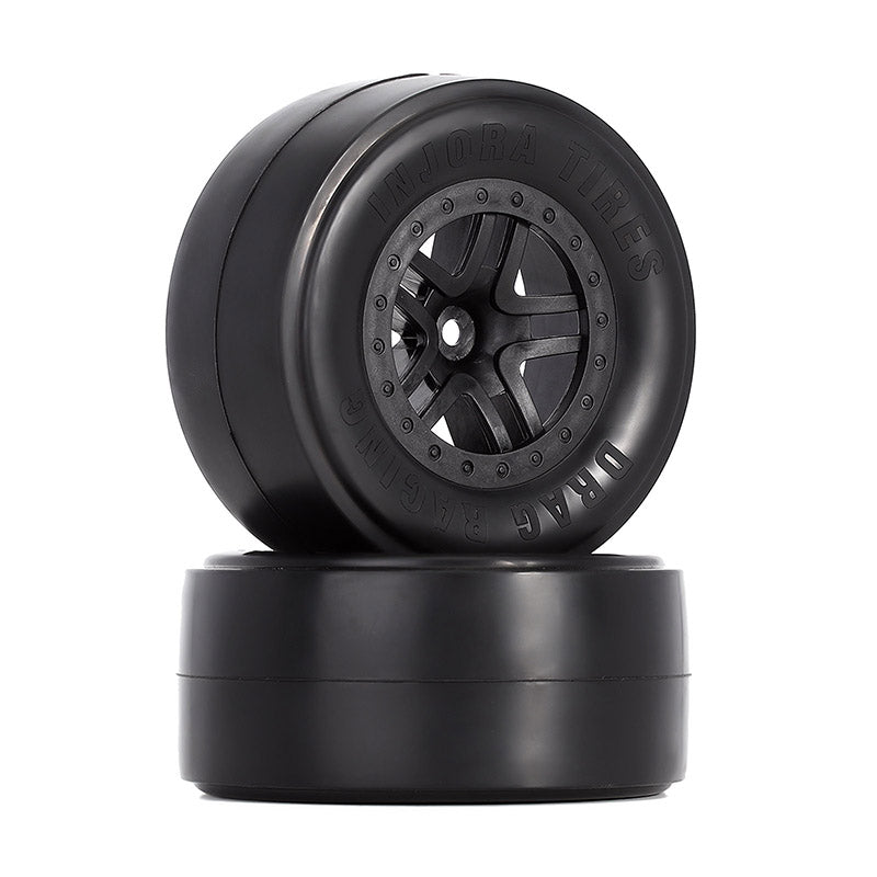 INJORA 2PCS 2.2"/3.0" Rear Drag Racing Belted Wheels for Slash 2WD Losi 22S DR10
