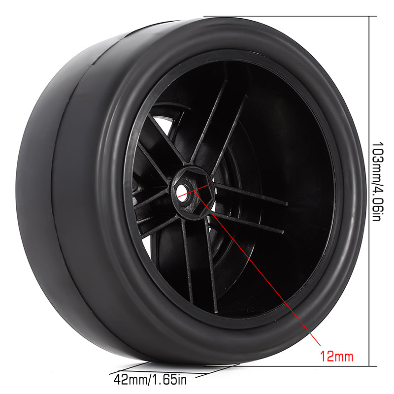 INJORA 2PCS 2.2"/3.0" Rear Drag Racing Belted Wheels for Slash 2WD Losi 22S DR10 4 INJORA 2PCS 2.2"/3.0" Rear Drag Racing Belted Wheels for Slash 2WD Losi 22S DR10