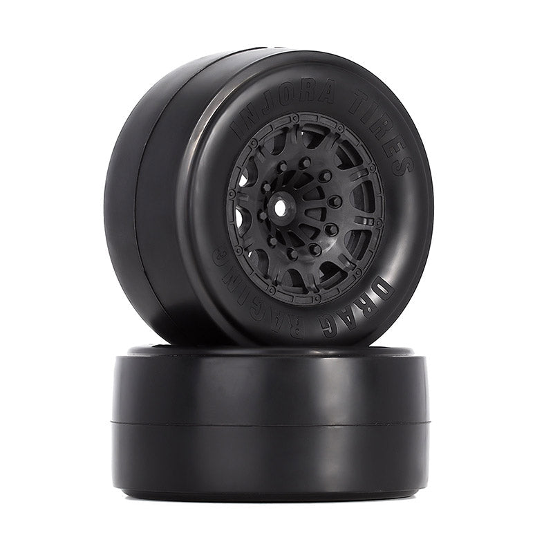 INJORA 2PCS 2.2"/3.0" Rear Drag Racing Belted Wheels for Slash 2WD Losi 22S DR10
