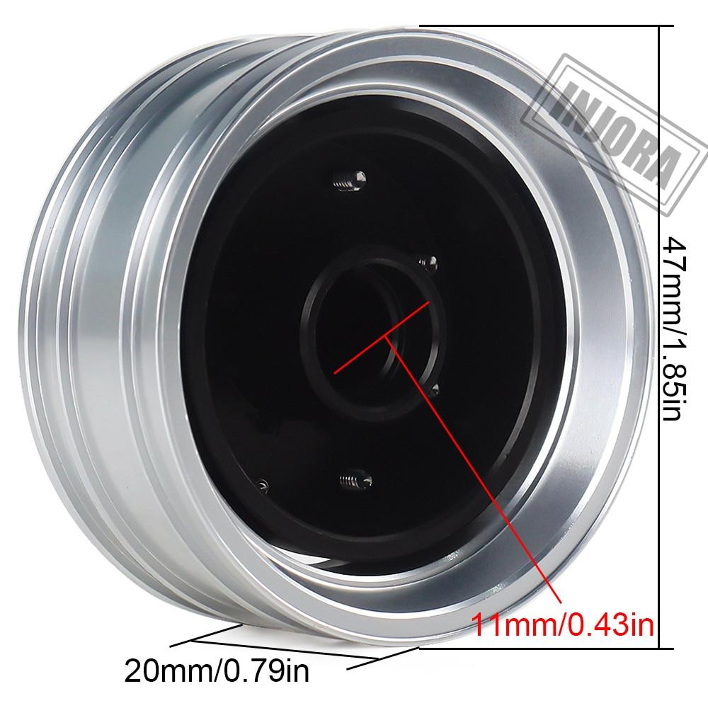 INJORA 2PCS Black/Silver CNC Alloy Wheel Rims for 1/14 Tamiya Tractor 11 INJORA 2PCS Black/Silver CNC Alloy Wheel Rims for 1/14 Tamiya Tractor
