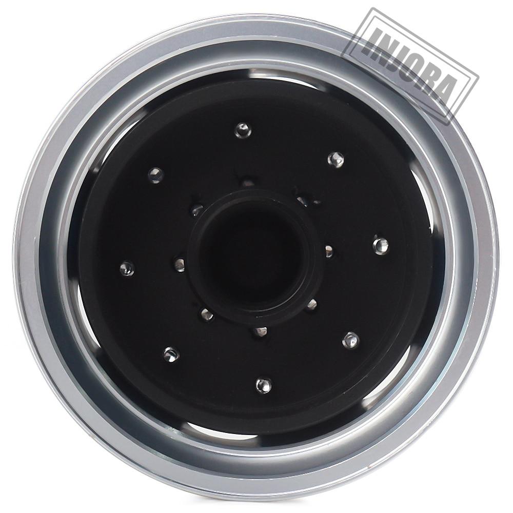 INJORA 2PCS Black/Silver CNC Alloy Wheel Rims for 1/14 Tamiya Tractor 13 INJORA 2PCS Black/Silver CNC Alloy Wheel Rims for 1/14 Tamiya Tractor