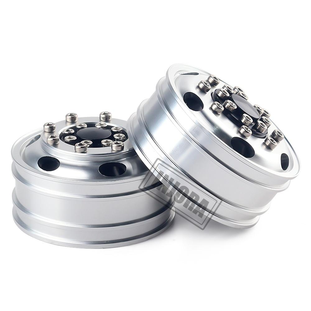 INJORA 2PCS Black/Silver CNC Alloy Wheel Rims for 1/14 Tamiya Tractor 14 INJORA 2PCS Black/Silver CNC Alloy Wheel Rims for 1/14 Tamiya Tractor