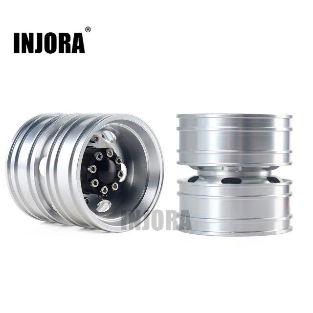 INJORA 2PCS Black/Silver CNC Alloy Wheel Rims for 1/14 Tamiya Tractor 15 INJORA 2PCS Black/Silver CNC Alloy Wheel Rims for 1/14 Tamiya Tractor