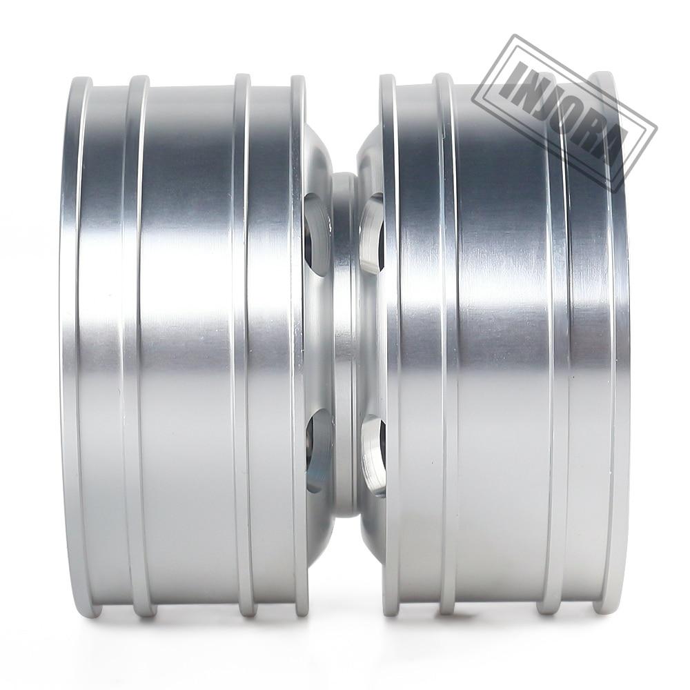 INJORA 2PCS Black/Silver CNC Alloy Wheel Rims for 1/14 Tamiya Tractor 20 INJORA 2PCS Black/Silver CNC Alloy Wheel Rims for 1/14 Tamiya Tractor
