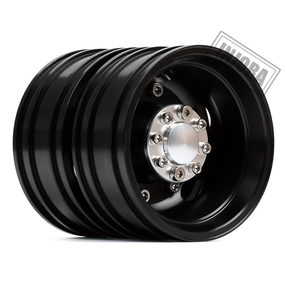 INJORA 2PCS Black/Silver CNC Alloy Wheel Rims for 1/14 Tamiya Tractor 22 INJORA 2PCS Black/Silver CNC Alloy Wheel Rims for 1/14 Tamiya Tractor