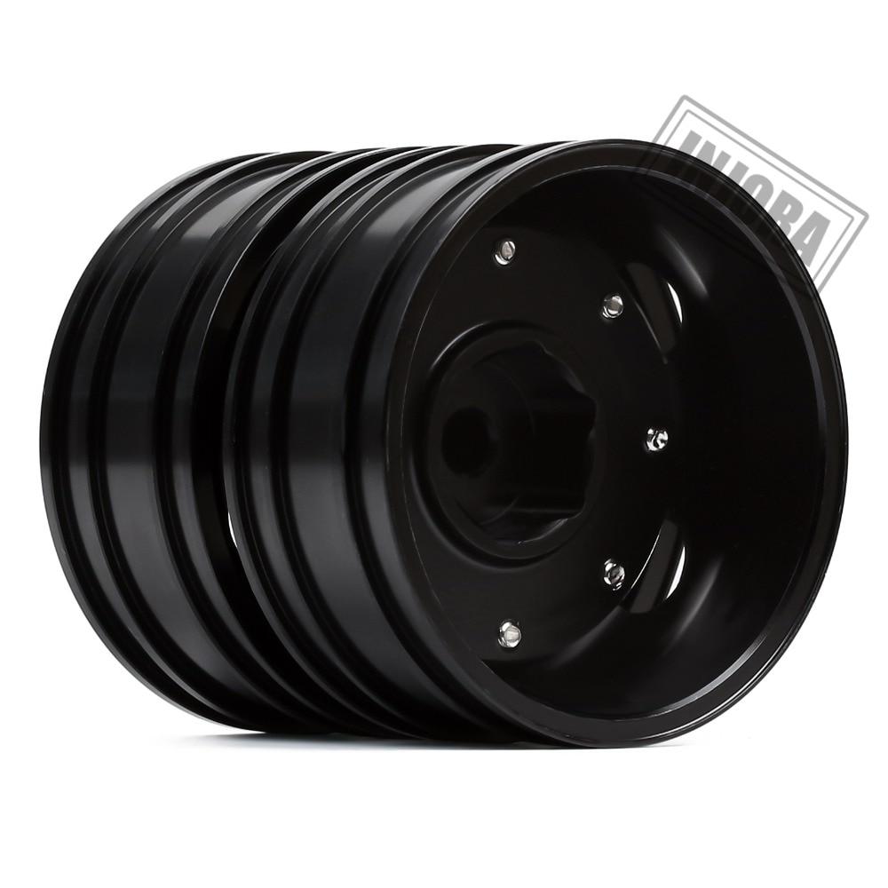 INJORA 2PCS Black/Silver CNC Alloy Wheel Rims for 1/14 Tamiya Tractor 23 INJORA 2PCS Black/Silver CNC Alloy Wheel Rims for 1/14 Tamiya Tractor