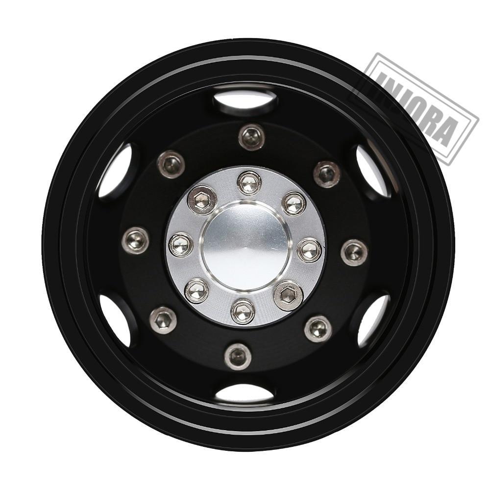 INJORA 2PCS Black/Silver CNC Alloy Wheel Rims for 1/14 Tamiya Tractor 24 INJORA 2PCS Black/Silver CNC Alloy Wheel Rims for 1/14 Tamiya Tractor