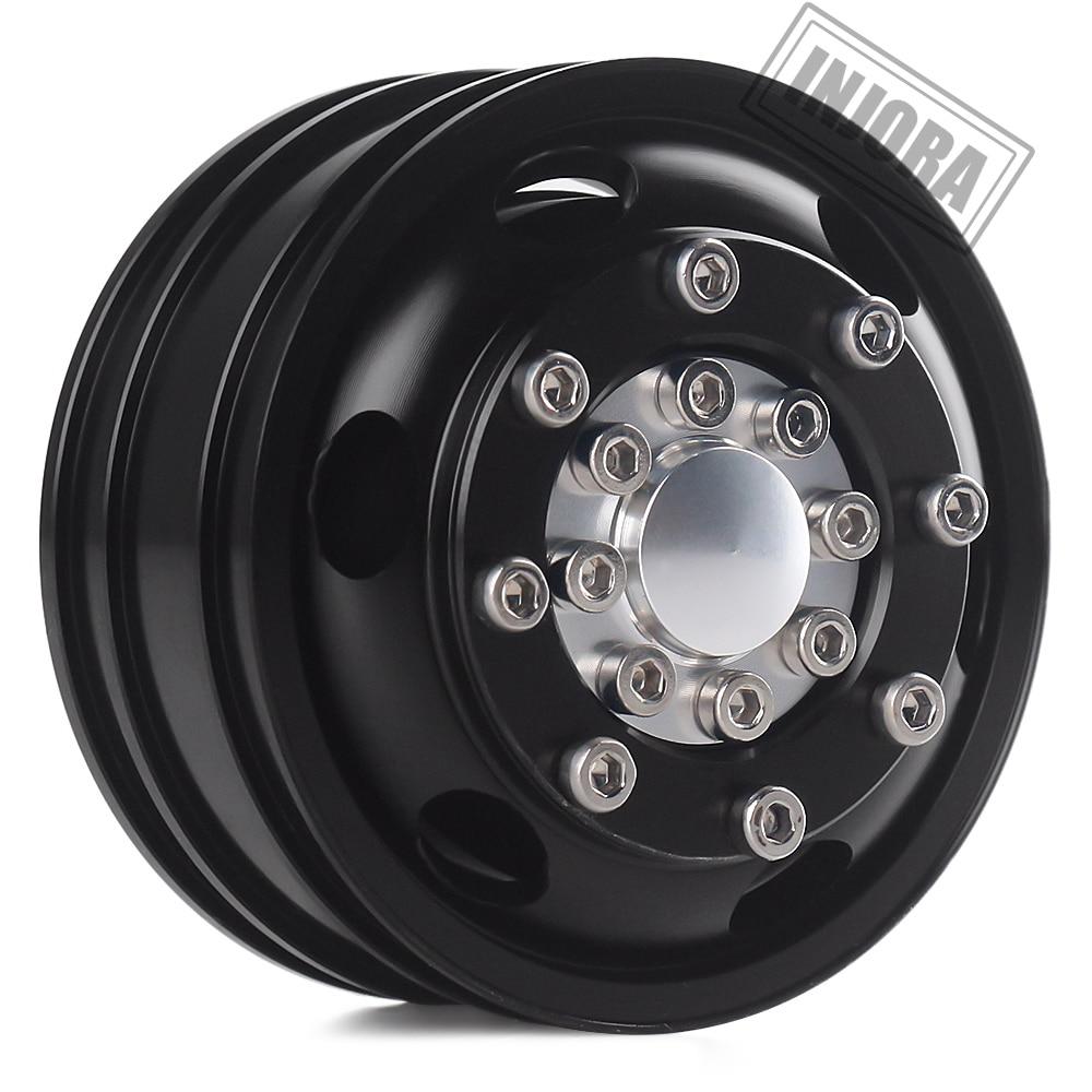INJORA 2PCS Black/Silver CNC Alloy Wheel Rims for 1/14 Tamiya Tractor 4 INJORA 2PCS Black/Silver CNC Alloy Wheel Rims for 1/14 Tamiya Tractor