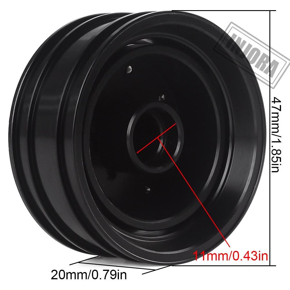 INJORA 2PCS Black/Silver CNC Alloy Wheel Rims for 1/14 Tamiya Tractor 5 INJORA 2PCS Black/Silver CNC Alloy Wheel Rims for 1/14 Tamiya Tractor