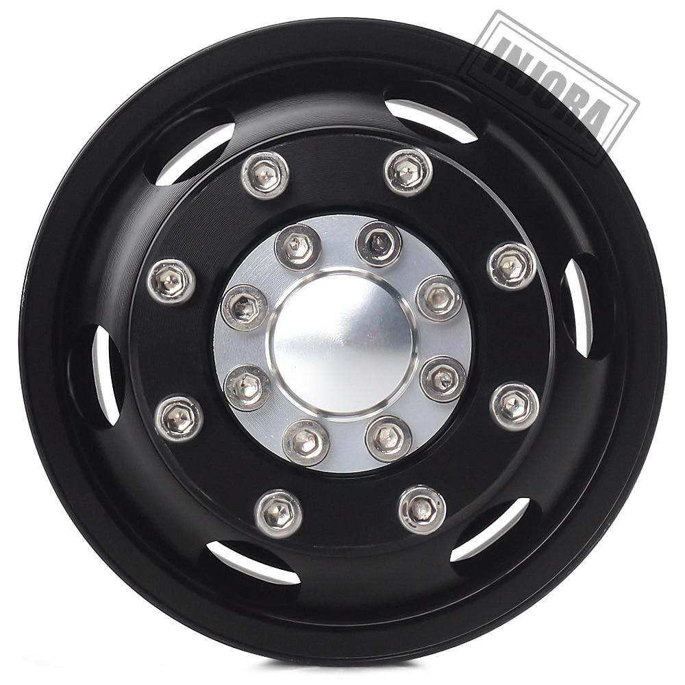 INJORA 2PCS Black/Silver CNC Alloy Wheel Rims for 1/14 Tamiya Tractor 6 INJORA 2PCS Black/Silver CNC Alloy Wheel Rims for 1/14 Tamiya Tractor