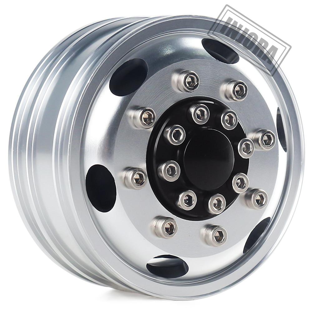 INJORA 2PCS Black/Silver CNC Alloy Wheel Rims for 1/14 Tamiya Tractor 10 INJORA 2PCS Black/Silver CNC Alloy Wheel Rims for 1/14 Tamiya Tractor