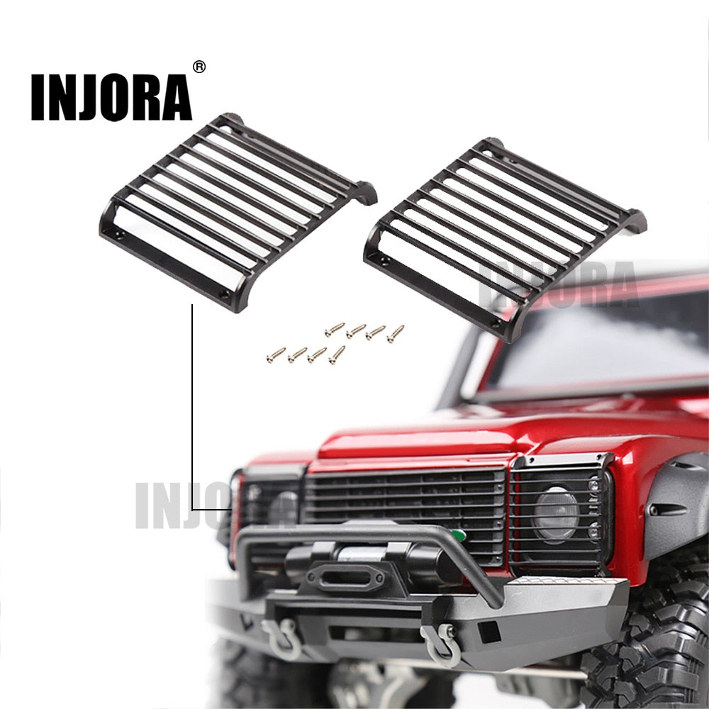 INJORA 2PCS Metal Front Lamp Guards, Headlight Cover Grille for Traxxas TRX-4