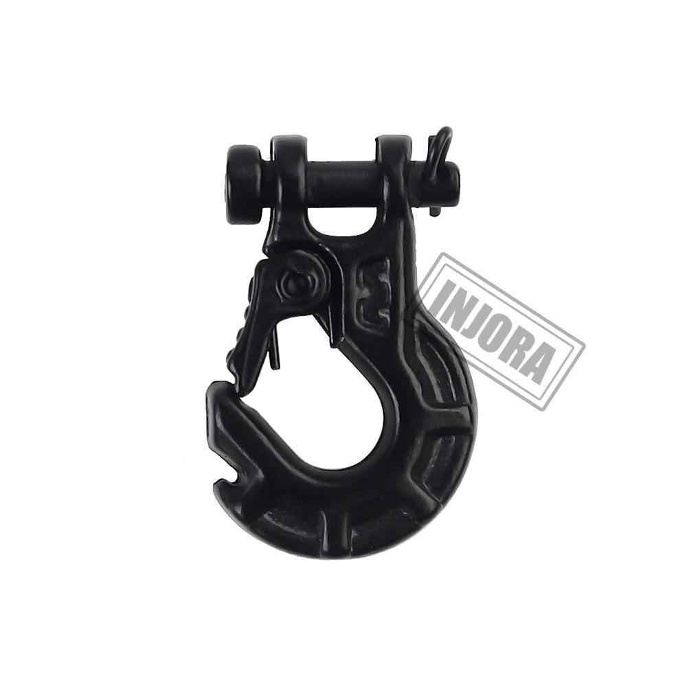 INJORA 2pcs Metal Winch Hooks, 1/10 Scale Accessories for RC Crawler 5 INJORA 2pcs Metal Winch Hooks, 1/10 Scale Accessories for RC Crawler