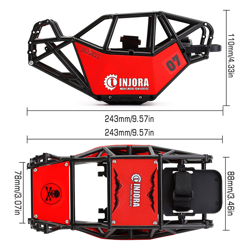 INJORA 310mm Wheelbase Nylon Rock Buggy Chassis Roll Cage for 1/10 RC Crawler 12 INJORA 310mm Wheelbase Nylon Rock Buggy Chassis Roll Cage for 1/10 RC Crawler