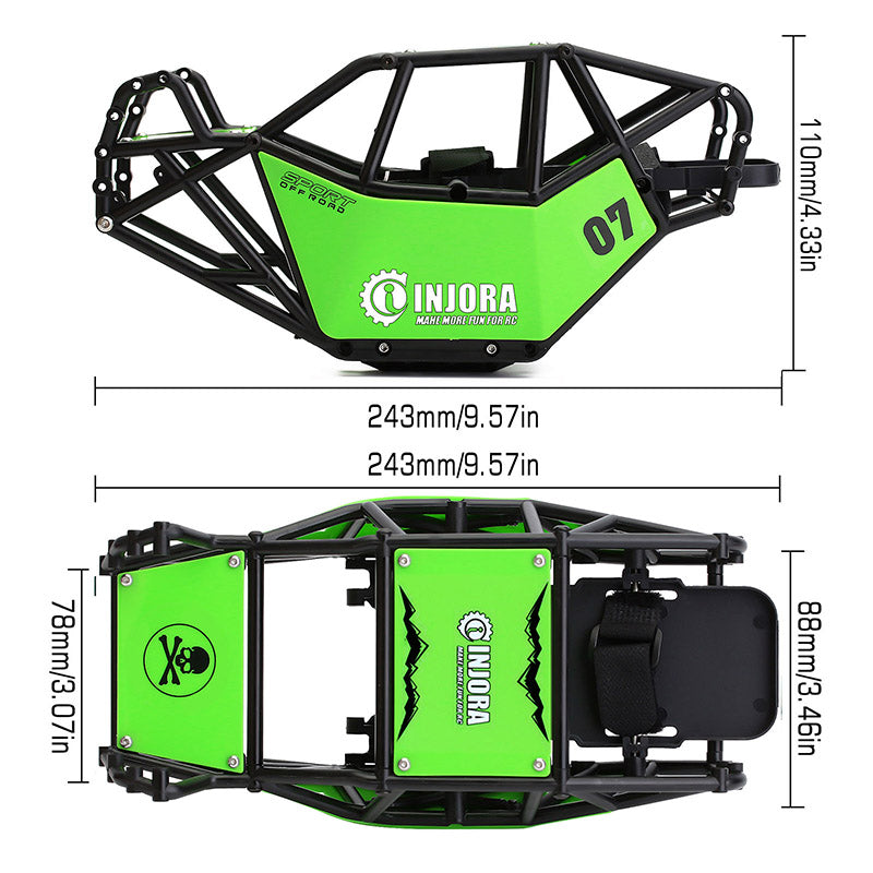 INJORA 310mm Wheelbase Nylon Rock Buggy Chassis Roll Cage for 1/10 RC Crawler 4 INJORA 310mm Wheelbase Nylon Rock Buggy Chassis Roll Cage for 1/10 RC Crawler