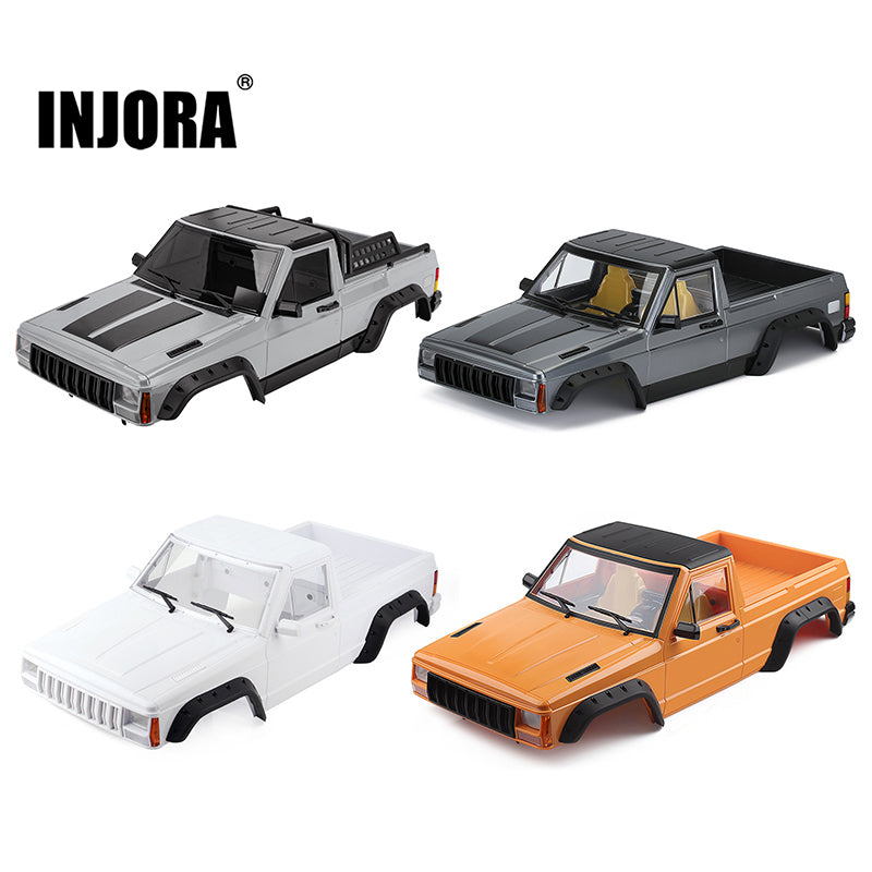 INJORA 313mm 12.3" Wheelbase Jeep Cherokee Pickup Truck Body Shell for Axial SCX10 & SCX10 II RedCat Gen8