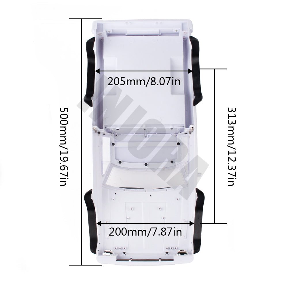 INJORA 313mm 12.3" Wheelbase Jeep Cherokee Pickup Truck Body Shell for Axial SCX10 & SCX10 II RedCat Gen8 6 INJORA 313mm 12.3" Wheelbase Jeep Cherokee Pickup Truck Body Shell for Axial SCX10 & SCX10 II RedCat Gen8