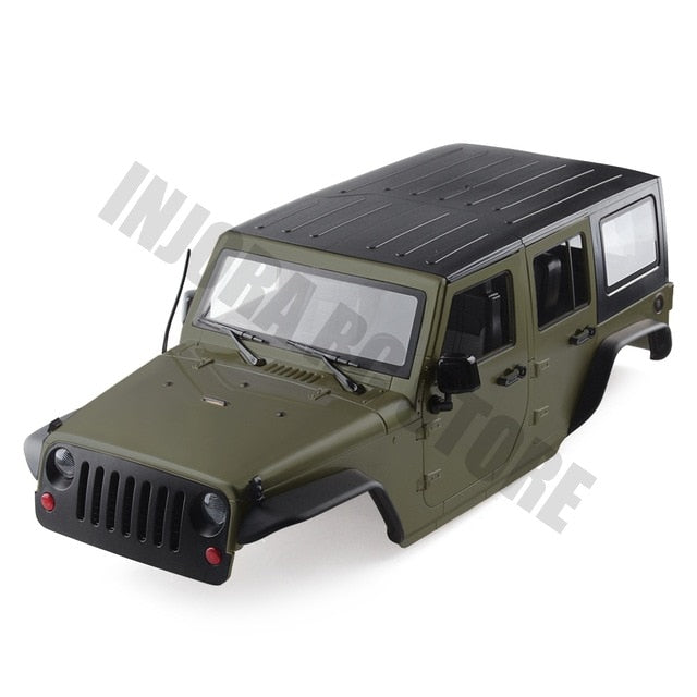 INJORA 313mm 12.3" Wheelbase Jeep Wrangler Unassembled Hard Top Body for Axial SCX10 & SCX10 II 90046 90047 16 INJORA 313mm 12.3" Wheelbase Jeep Wrangler Unassembled Hard Top Body for Axial SCX10 & SCX10 II 90046 90047
