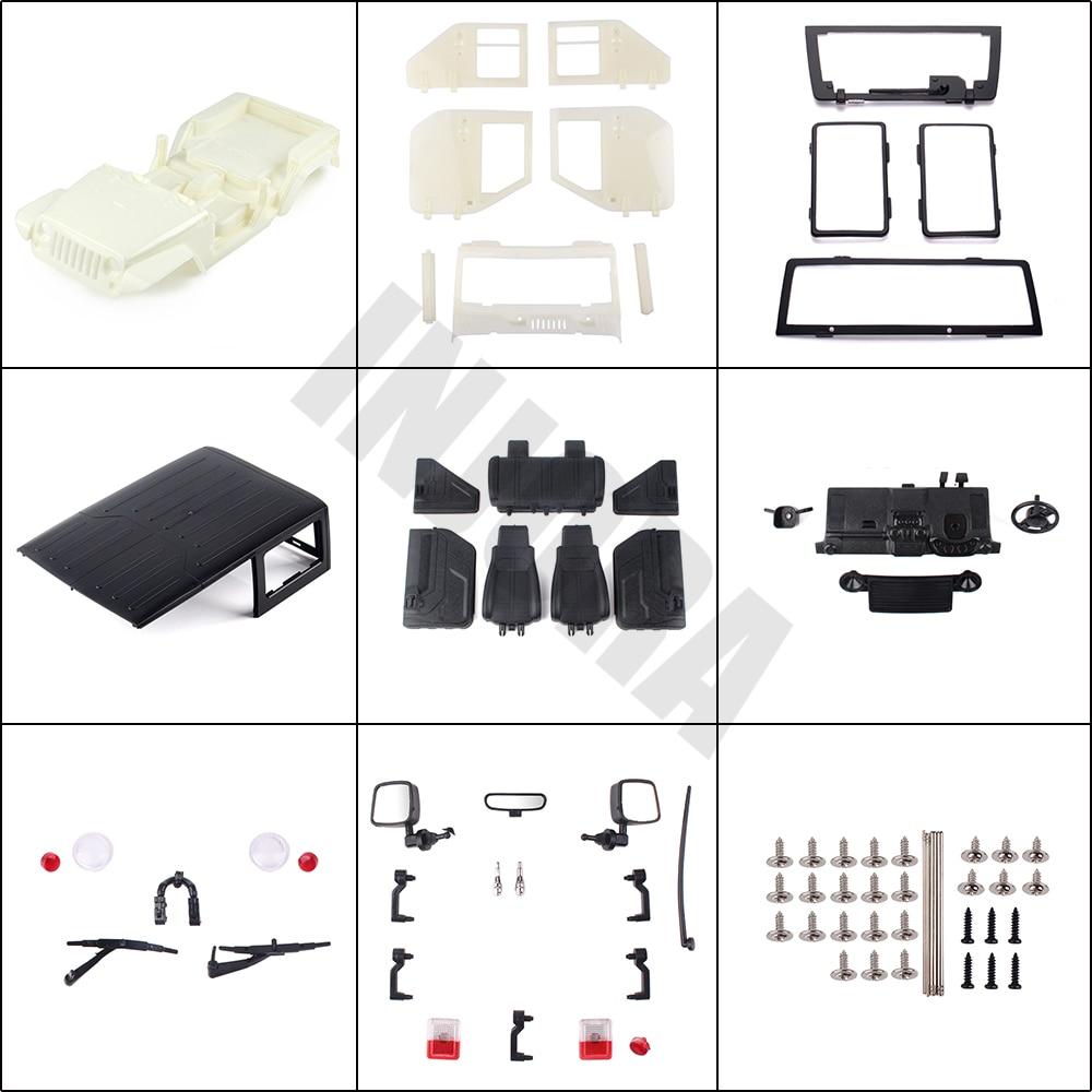 INJORA 313mm 12.3" Wheelbase Jeep Wrangler Unassembled Hard Top Body for Axial SCX10 & SCX10 II 90046 90047 3 INJORA 313mm 12.3" Wheelbase Jeep Wrangler Unassembled Hard Top Body for Axial SCX10 & SCX10 II 90046 90047