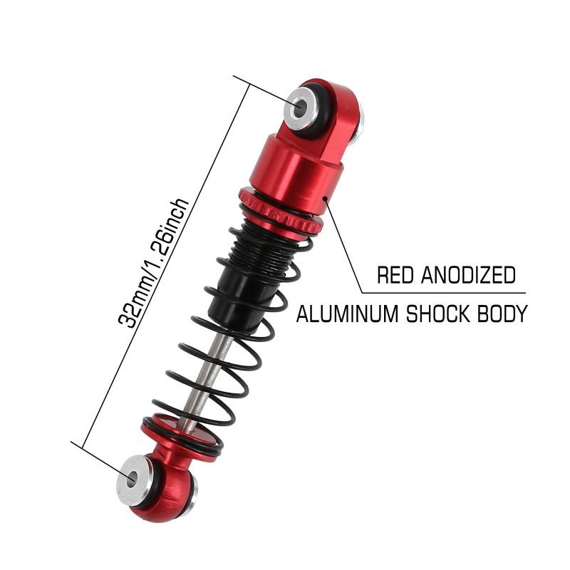 INJORA 32mm Aluminum Threaded Mini Shock Absorber Spring Damper for Axial SCX24 7 INJORA 32mm Aluminum Threaded Mini Shock Absorber Spring Damper for Axial SCX24