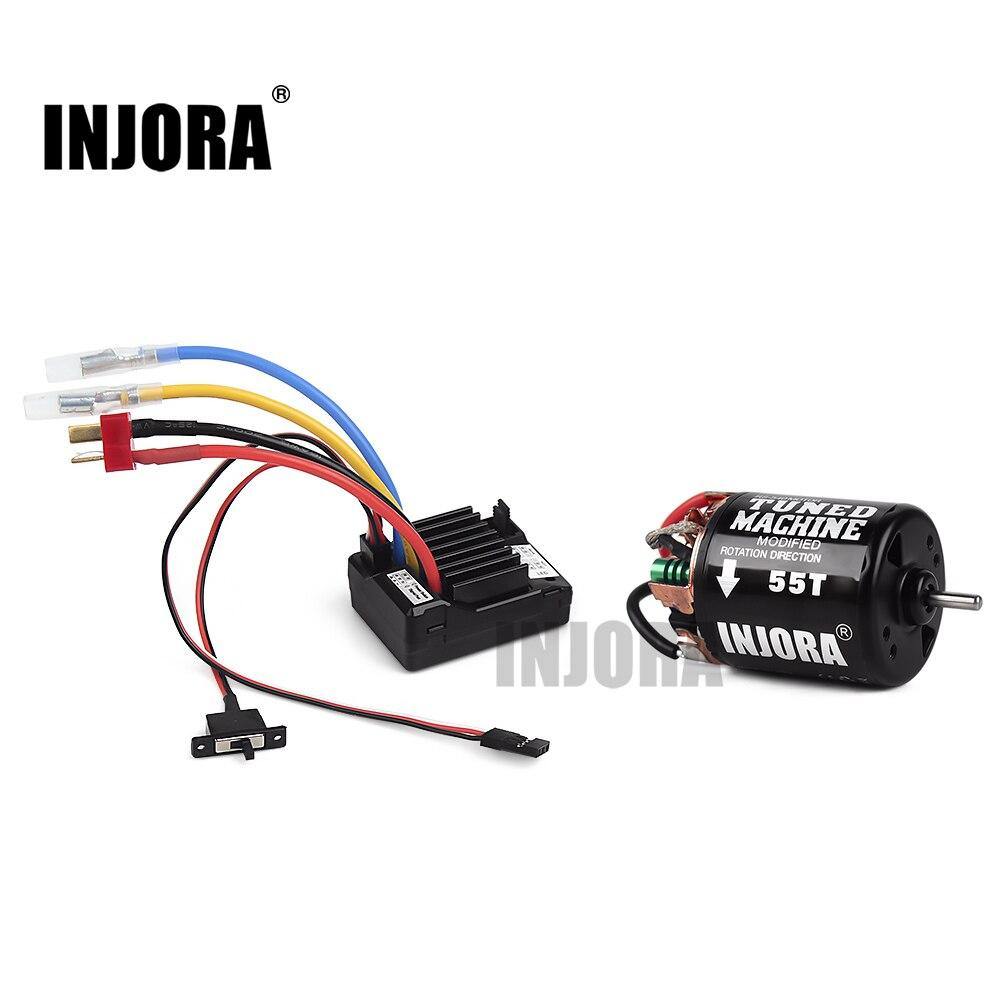 INJORA 35/45/55T Brushed Motor Waterproof ESC Speed Controller for 1/10 RC Crawler