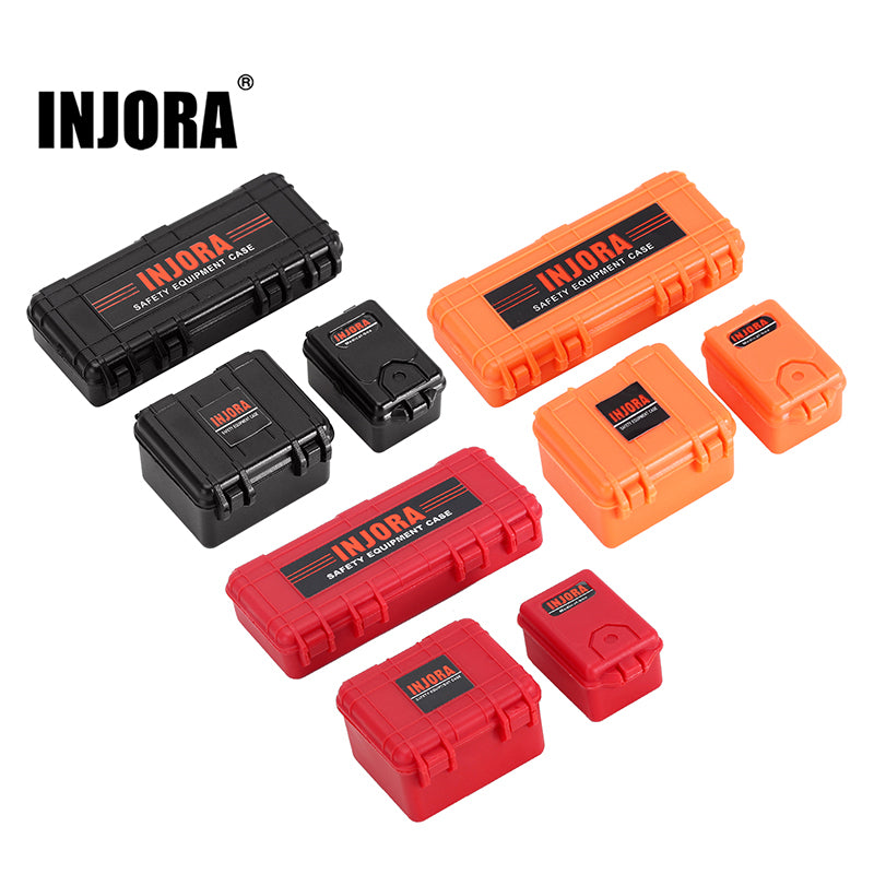 INJORA 3pcs Mini Storage Box Equipment Case Scale Accessory for 1/18 1/24 RC Crawler