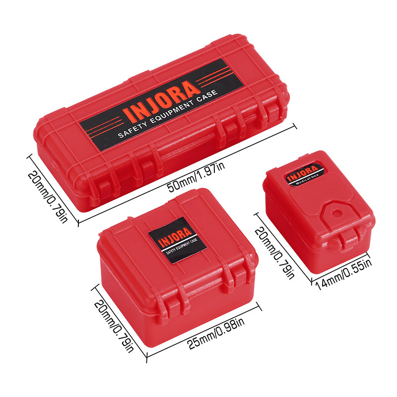 INJORA 3pcs Mini Storage Box Equipment Case Scale Accessory for 1/18 1/24 RC Crawler 15 INJORA 3pcs Mini Storage Box Equipment Case Scale Accessory for 1/18 1/24 RC Crawler