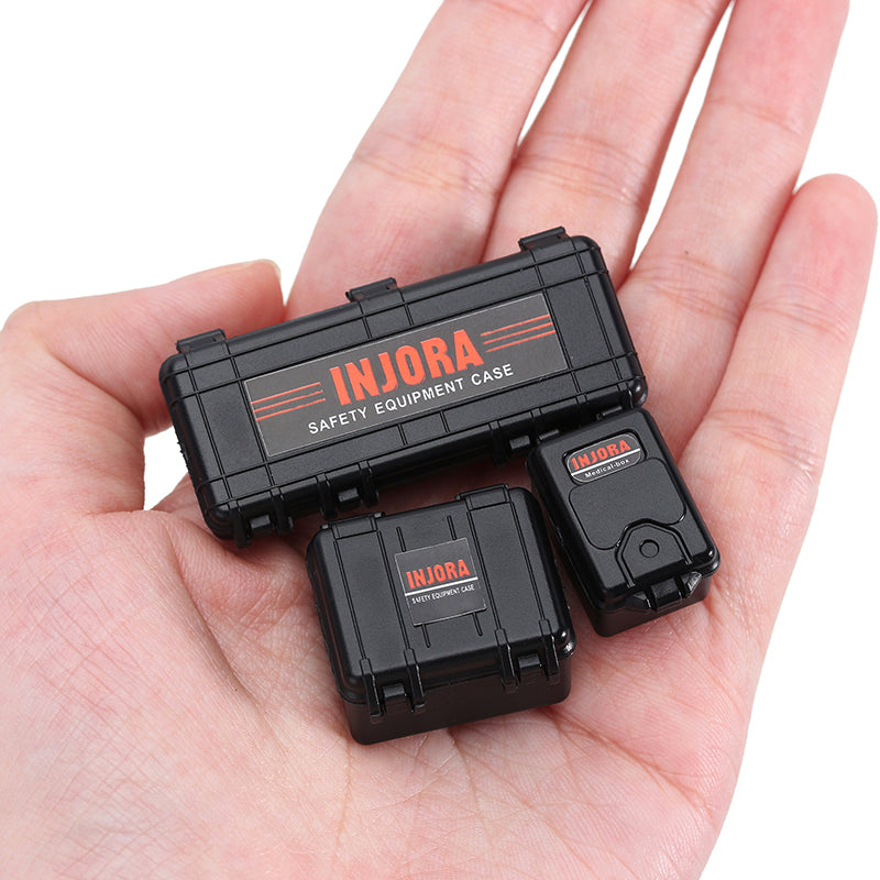 INJORA 3pcs Mini Storage Box Equipment Case Scale Accessory for 1/18 1/24 RC Crawler 5 INJORA 3pcs Mini Storage Box Equipment Case Scale Accessory for 1/18 1/24 RC Crawler