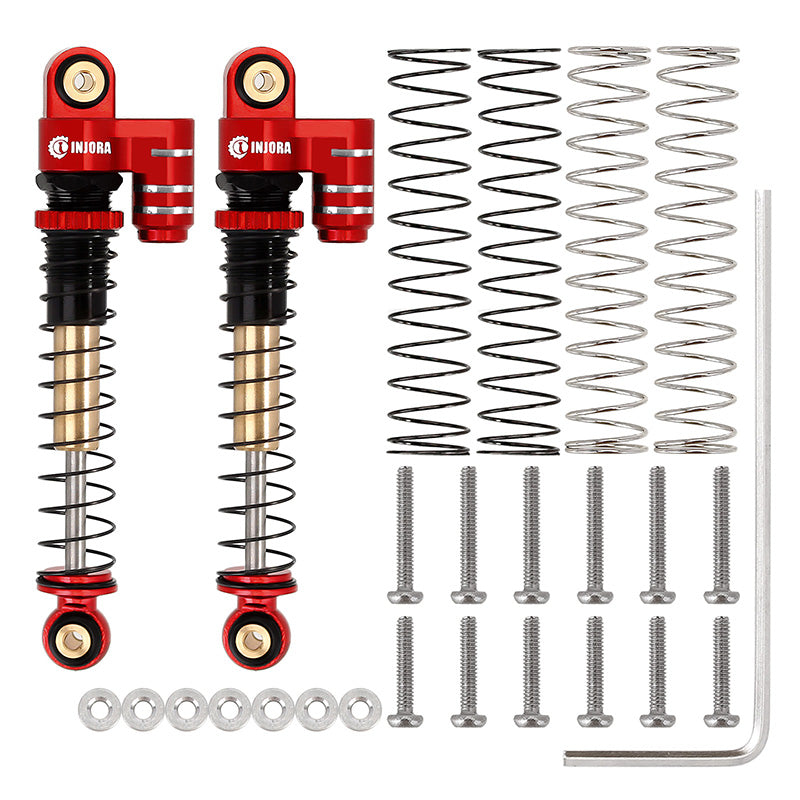 INJORA 43mm Aluminum Threaded Double Barrel Shocks with Fake Reservoir for Axial SCX24 3 INJORA 43mm Aluminum Threaded Double Barrel Shocks with Fake Reservoir for Axial SCX24