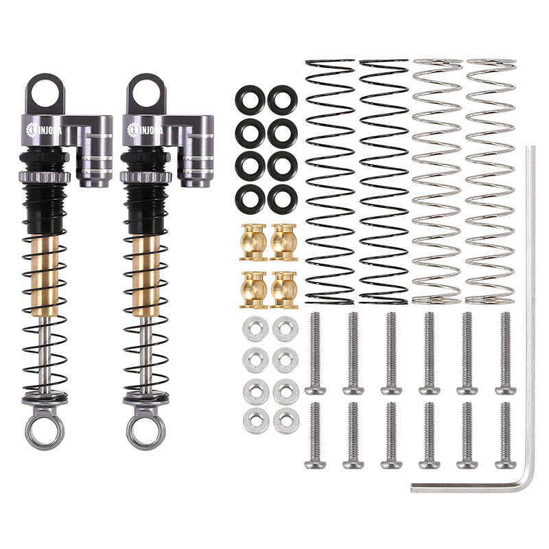 INJORA 43mm Aluminum Threaded Double Barrel Shocks with Fake Reservoir for Axial SCX24 23 INJORA 43mm Aluminum Threaded Double Barrel Shocks with Fake Reservoir for Axial SCX24
