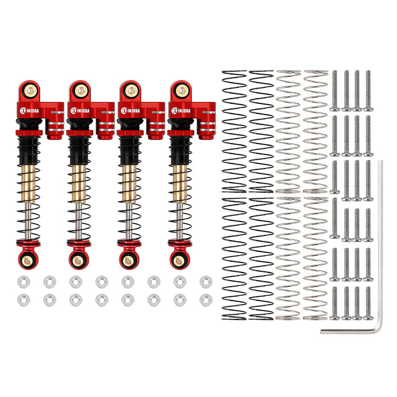 INJORA 43mm Aluminum Threaded Double Barrel Shocks with Fake Reservoir for Axial SCX24 28 INJORA 43mm Aluminum Threaded Double Barrel Shocks with Fake Reservoir for Axial SCX24