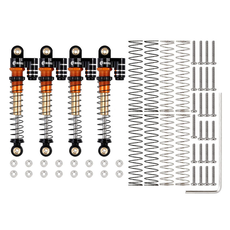 INJORA 43mm Aluminum Threaded Double Barrel Shocks with Fake Reservoir for Axial SCX24 30 INJORA 43mm Aluminum Threaded Double Barrel Shocks with Fake Reservoir for Axial SCX24