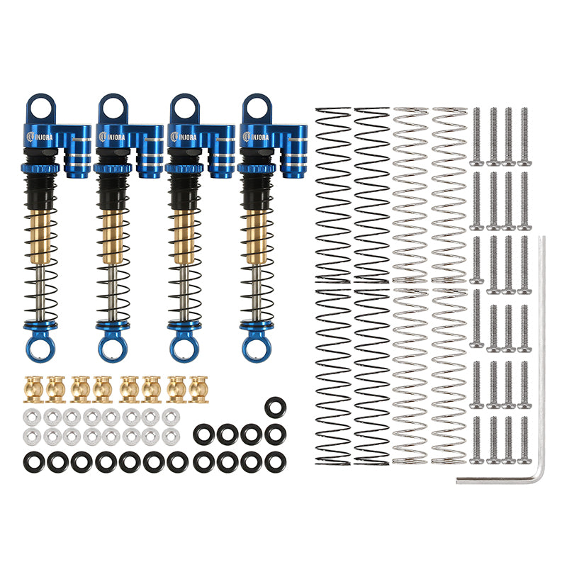 INJORA 43mm Aluminum Threaded Double Barrel Shocks with Fake Reservoir for Axial SCX24 31 INJORA 43mm Aluminum Threaded Double Barrel Shocks with Fake Reservoir for Axial SCX24